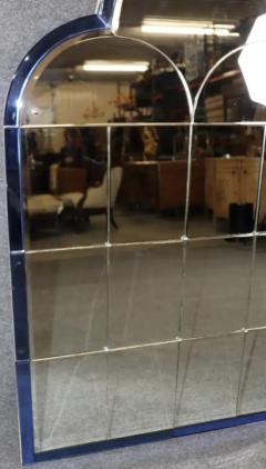 MONUMENTAL ART DECO COBALT BLUE CLEAR TRIPLE ARCH MIRRORS - 4279414