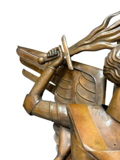 MONUMENTAL ART DECO COPPER SAINT MICHAEL ARCHANGEL AND DRAGON WALL SCULPTURE - 4405780