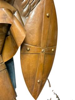 MONUMENTAL ART DECO COPPER SAINT MICHAEL ARCHANGEL AND DRAGON WALL SCULPTURE - 4405782