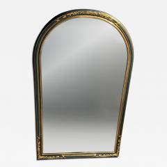 MONUMENTAL DARK GREY GOLD CARVED WOOD DESIGN ARCH MIRROR - 4497320