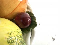 MONUMENTAL MID CENTURY ITALIAN CERAMIC FRUIT IN BASKET CENTERPIECE - 3949768