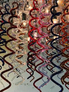 MONUMENTAL MULTI COLOR MURANO GLASS SPIRAL DROPS FLUSH MOUNT CHANDELIER - 3039262