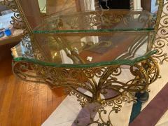 MONUMENTAL1940s ITALIAN GILT WROUGHT IRON AND ETCHED MIRROR - 1909766