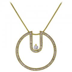 MOVADO DIAMOND CIRCLE PENDANT NECKLACE - 2779975