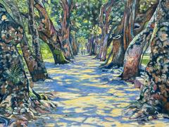 Maalva Hamdi Large 42 x 32 Walking on a Trail Painting - 4344606