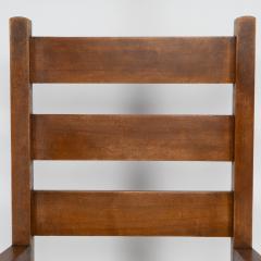 Mackay Hugh Baillie Scott Baillie Scott for J P White Arts Crafts oak rush seat ladder back armchair  - 4185700