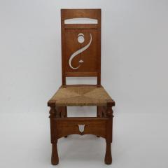 Mackay Hugh Baillie Scott M H Baillie Scott Attributed Oak Arts Crafts Chair with Floral Cut outs - 4192052