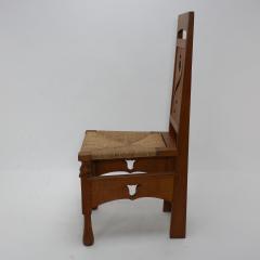 Mackay Hugh Baillie Scott M H Baillie Scott Attributed Oak Arts Crafts Chair with Floral Cut outs - 4192054