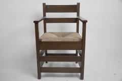 Mackay Hugh Baillie Scott M H Baillie Scott by J P White Arts Crafts walnut armchair with new rush seat - 4185702