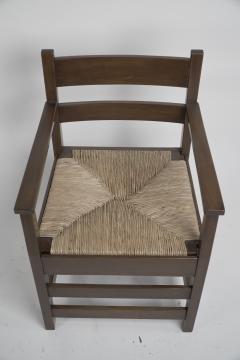Mackay Hugh Baillie Scott M H Baillie Scott by J P White Arts Crafts walnut armchair with new rush seat - 4185703