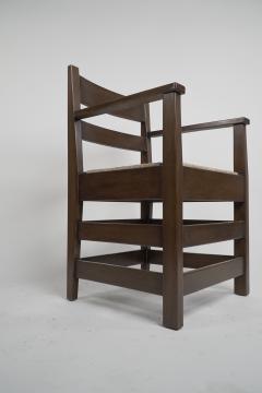 Mackay Hugh Baillie Scott M H Baillie Scott by J P White Arts Crafts walnut armchair with new rush seat - 4185704