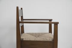Mackay Hugh Baillie Scott M H Baillie Scott by J P White Arts Crafts walnut armchair with new rush seat - 4185706