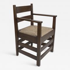 Mackay Hugh Baillie Scott M H Baillie Scott by J P White Arts Crafts walnut armchair with new rush seat - 4232944