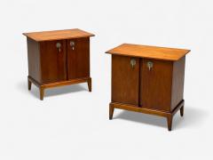 Maddox Mid Century Modern Walnut Stainless Steel Nightstands USA 1960s - 4124621