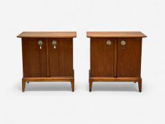 Maddox Mid Century Modern Walnut Stainless Steel Nightstands USA 1960s - 4124622