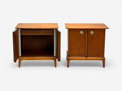 Maddox Mid Century Modern Walnut Stainless Steel Nightstands USA 1960s - 4124625