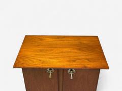 Maddox Mid Century Modern Walnut Stainless Steel Nightstands USA 1960s - 4124630