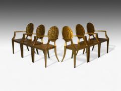 Made Goods Hammered Gilt Iron Six Daphne Dining Chairs Philippines 21st C  - 4244824