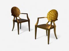 Made Goods Hammered Gilt Iron Six Daphne Dining Chairs Philippines 21st C  - 4244826