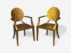 Made Goods Hammered Gilt Iron Six Daphne Dining Chairs Philippines 21st C  - 4244827