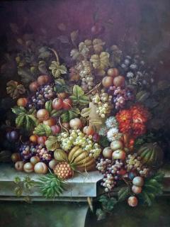 Madeline Picot Monumental Still Life Oil on Canvas of Fruit by M Picot - 1705193