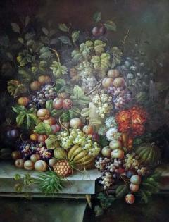 Madeline Picot Monumental Still Life Oil on Canvas of Fruit by M Picot - 1705194