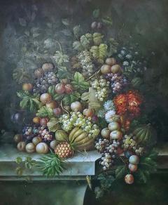 Madeline Picot Monumental Still Life Oil on Canvas of Fruit by M Picot - 1705670