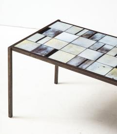 Mado Jolain Mado Jolain Ceramic Tile and Iron Coffee Table France c 1950 - 1594353