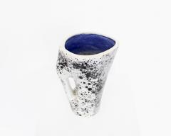 Mado Jolain Mado Jolain French Ceramic Vase Abstract Black White and Grey Blue Interior - 4296661