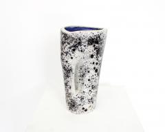 Mado Jolain Mado Jolain French Ceramic Vase Abstract Black White and Grey Blue Interior - 4296664