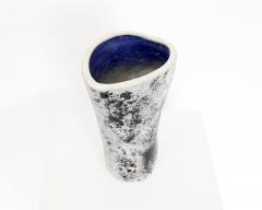 Mado Jolain Mado Jolain French Ceramic Vase Abstract Black White and Grey Blue Interior - 4296667