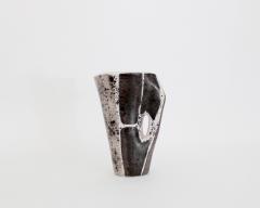 Mado Jolain Mado Jolain French Ceramic Vase with Abstract Drawings Black White and Grey - 2056030