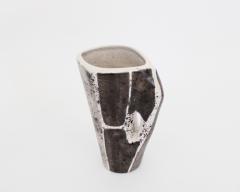 Mado Jolain Mado Jolain French Ceramic Vase with Abstract Drawings Black White and Grey - 2056032