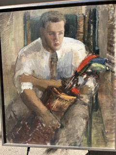Madolin Vautrinot Impressionist Oil of American Golf Icon James E Sonny Fraser - 4565214