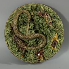 Mafra Palissy Majolica Snake Reptiles Wall Plate - 2727412