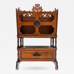 Magazine Rack Walnut Circa 1876 Centennial Exhibition - 421484