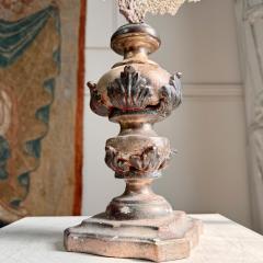 Magnificent 18th Century Italian Wood and Gesso Altar Vase in Rose Silver - 4084253