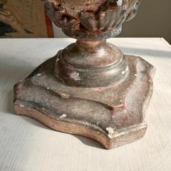 Magnificent 18th Century Italian Wood and Gesso Altar Vase in Rose Silver - 4084254