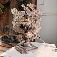 Magnificent 18th Century Italian Wood and Gesso Altar Vase in Rose Silver - 4084257