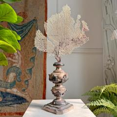 Magnificent 18th Century Italian Wood and Gesso Altar Vase in Rose Silver - 4084260