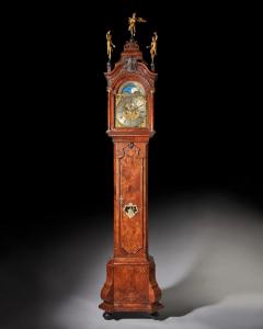Magnificent 18th Century Striking Dutch Amsterdam Burl Walnut Longcase Clock - 3123385