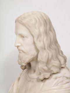 Magnificent 19th Century Italian Alabaster Bust Sculpture of Holy Jesus Christ - 2267449