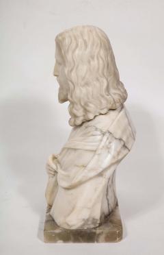 Magnificent 19th Century Italian Alabaster Bust Sculpture of Holy Jesus Christ - 2267451