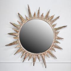 Magnificent 20th Century Brutalist Sunburst Mirror - 3750322