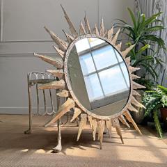 Magnificent 20th Century Brutalist Sunburst Mirror - 3750335