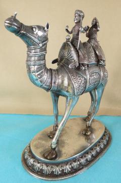 Magnificent Antique Colonial Indian Silver Camel with Riders circa 1880 - 738727