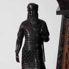 Magnificent Bronze Mounted and Marble Mantel Clock in the Assyrian Revival Style - 1580591