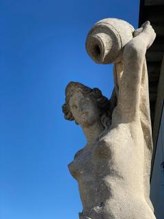 Magnificent Italian Fountain Sculpture of Goddess with Delphines - 4625265