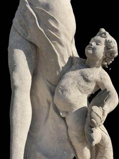 Magnificent Italian Fountain Sculpture of Goddess with Delphines - 4625273