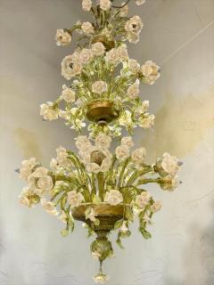 Magnificent Murano Glass Floral Chandelier 1980s - 4701372